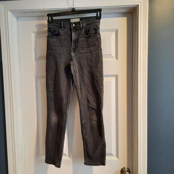 Everlane Cheeky Jeans Womens 26 Washed Black Gray High Rise Cotton Stretch‎ - Picture 1 of 11